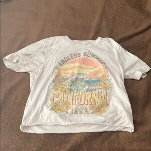 White Graphic Tee with California Print